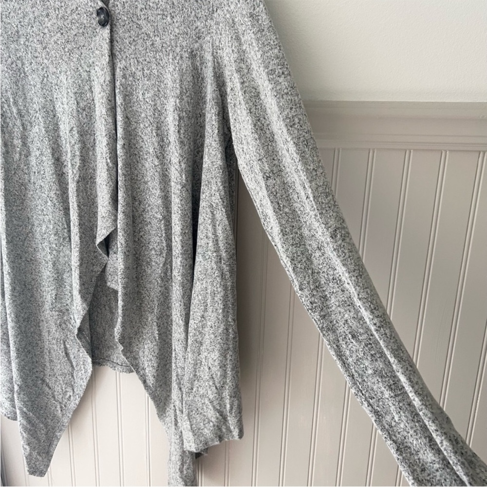 Comfy Serra Women's Heather Gray Drape Cardigan XL - Picture 4 of 6